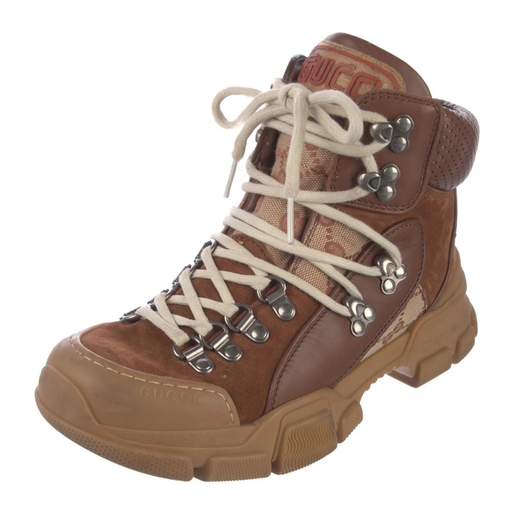 Gucci Flashtrek Brown GG Supreme Hiking Boots – Size 43 (US 10)